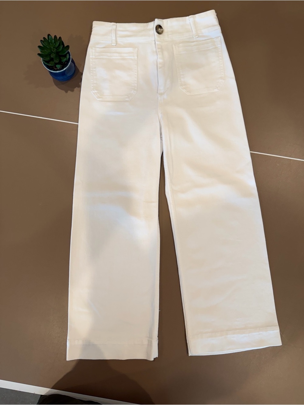 Anthropologie Maeve Colette White Wide-Leg High-Rise Jeans Size 28 - Picture 3 of 7
